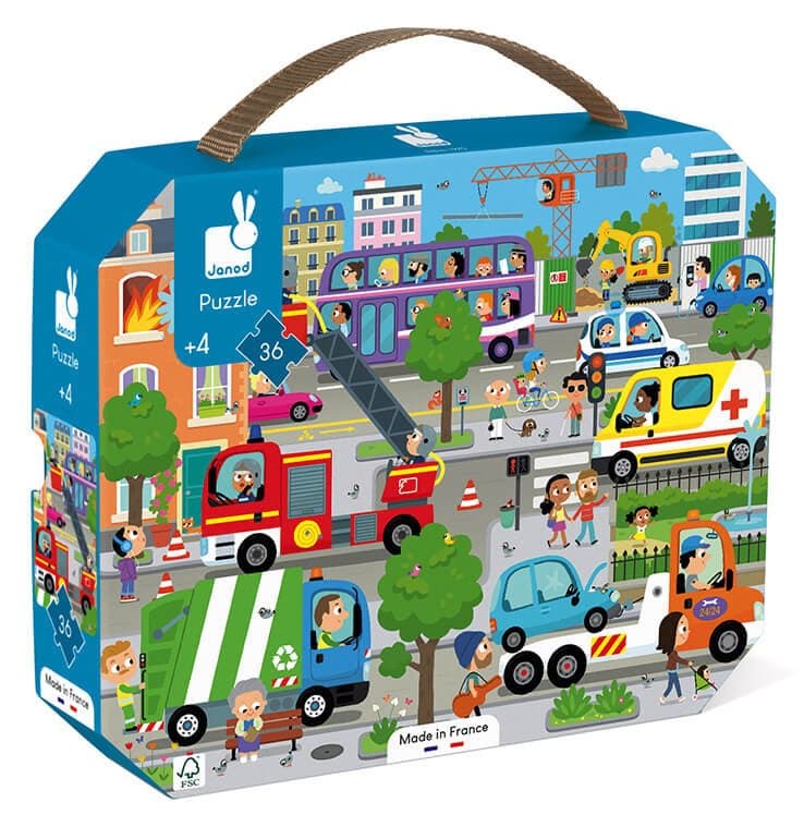JANOD Puzzle v kufříku Město 36 dílků