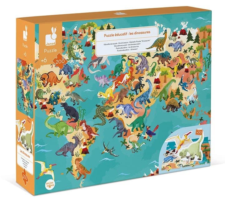 JANOD Vzdělávací puzzle Dinosauři 200 dílků