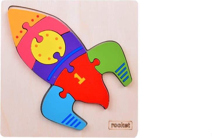 JOKOMISIADA Dřevěné puzzle Raketa 7 dílků