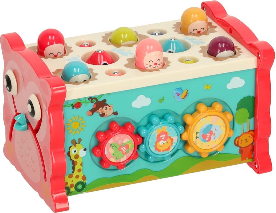 KIK Senzorický box s kladívkem 8v1 Sova