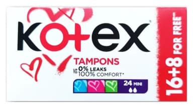 Kotex tampóny Mini 16+8ks