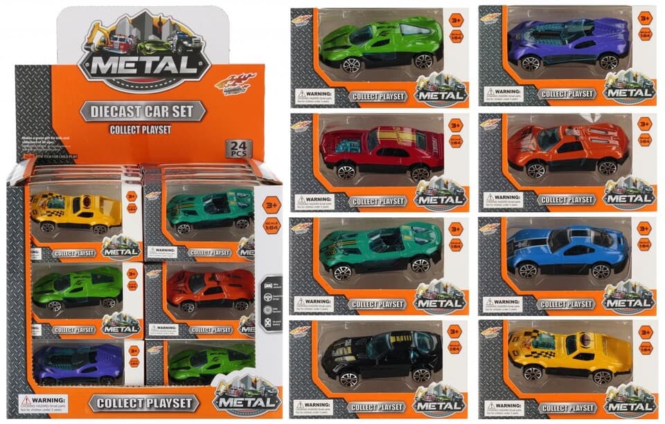 Kovový osobný automobil 7cm - limetkovo zelená