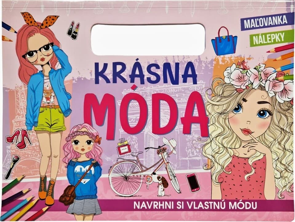 Krásna móda omaľovanka s nálepkami