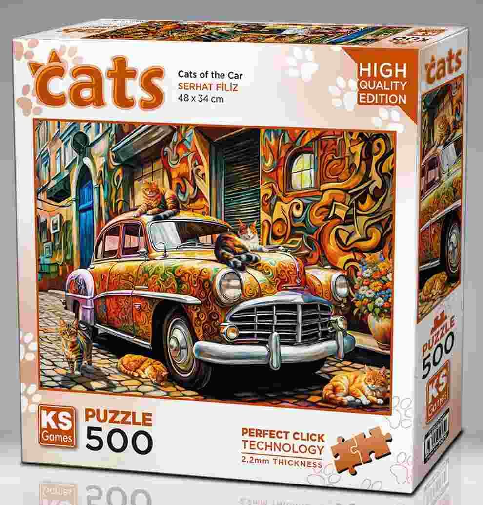 KS Games - Puzzle Cats On The Car - 500 dielov