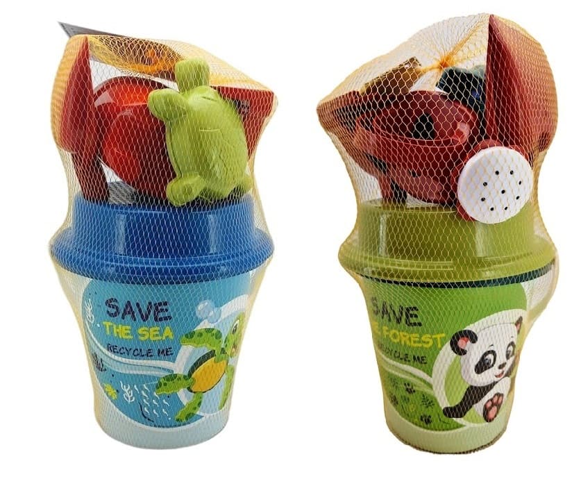 Kýblik do piesku set Save The Sea 6ks 30cm - modrá