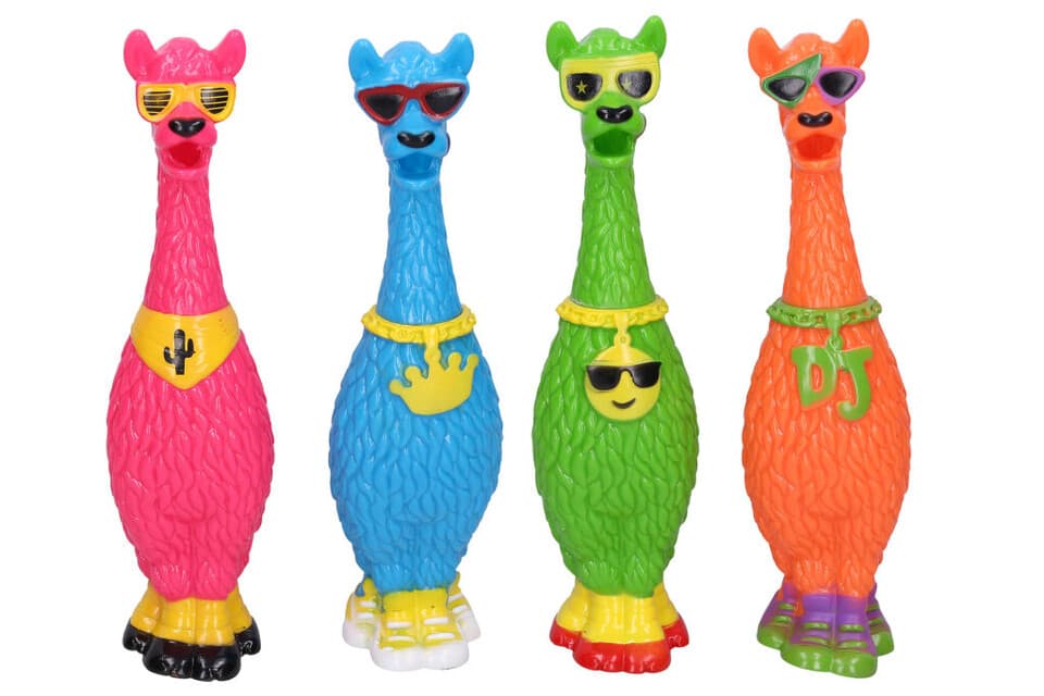 Lama pískacia 32cm, mix farieb - oranžová