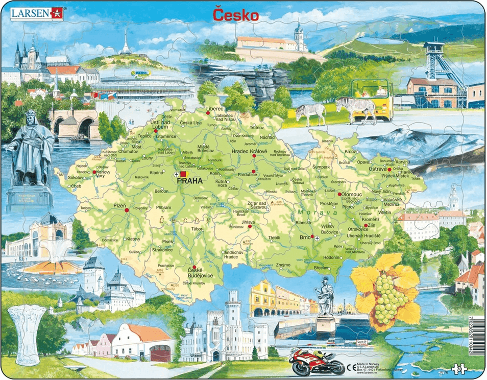 LARSEN Puzzle Česká republika památky 78 dílků