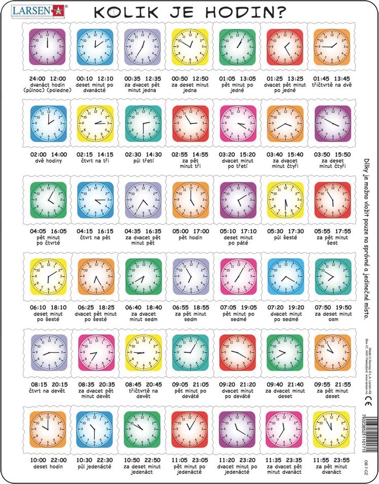 LARSEN Puzzle Hodiny 42 dílků