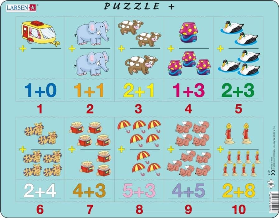 LARSEN Puzzle Sčítání s obrázky 20 dílků