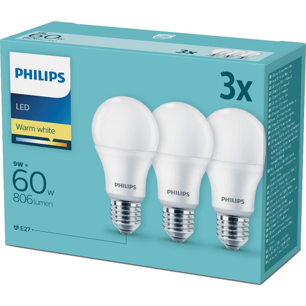 LED 60W A60 E27 230V WW FR 3ks promopack