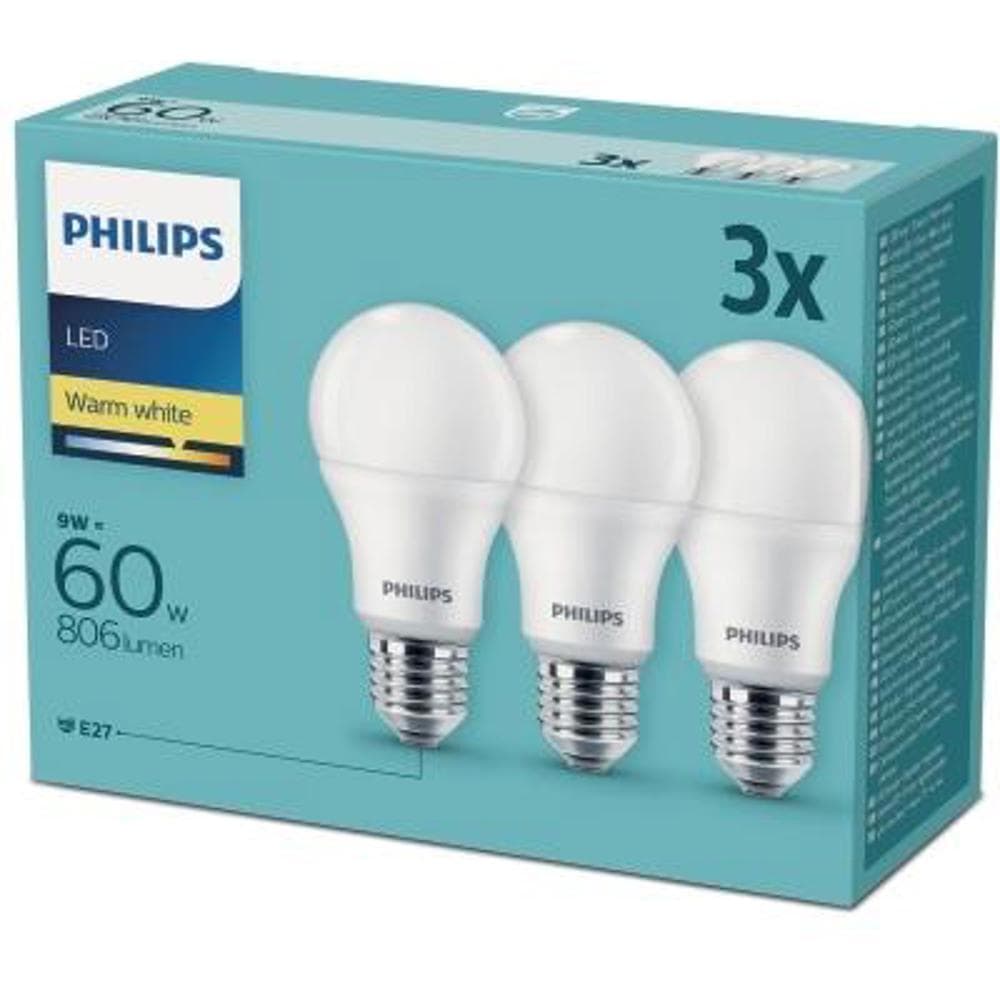 LED 60W A60 E27 CW FR ND 3ks PP PHILIPS