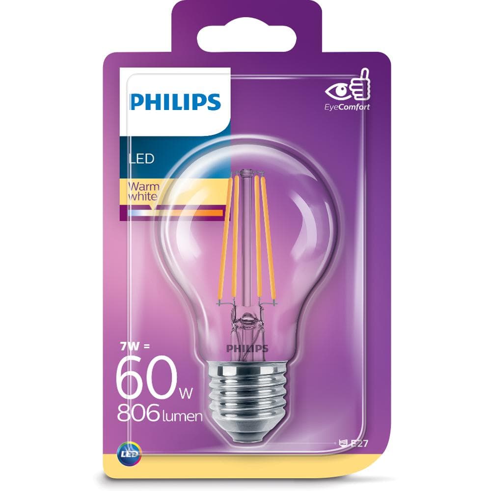 LED Filament 60W E27 WW A60CL ND PHILIPS
