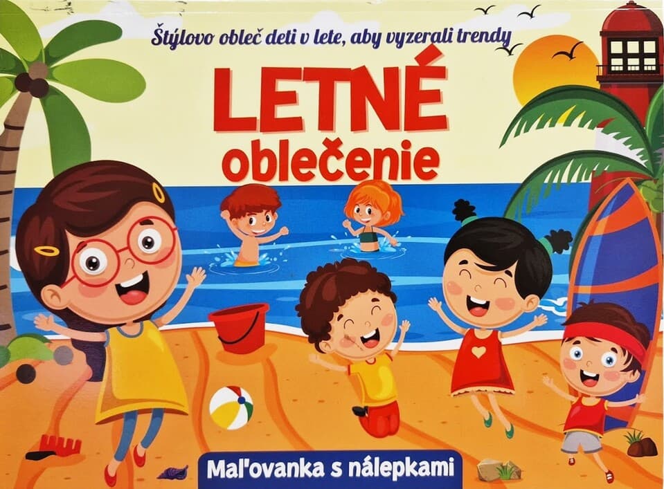 Letné oblečenie omaľovanka s nálepkami