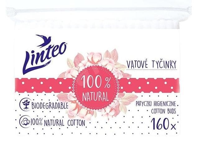 Linteo vatové tyčinky papierové 160ks zips