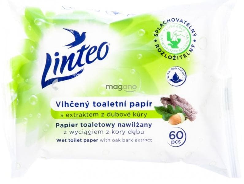 Linteo vlhčený toaletný papier 60ks  dubová kôra