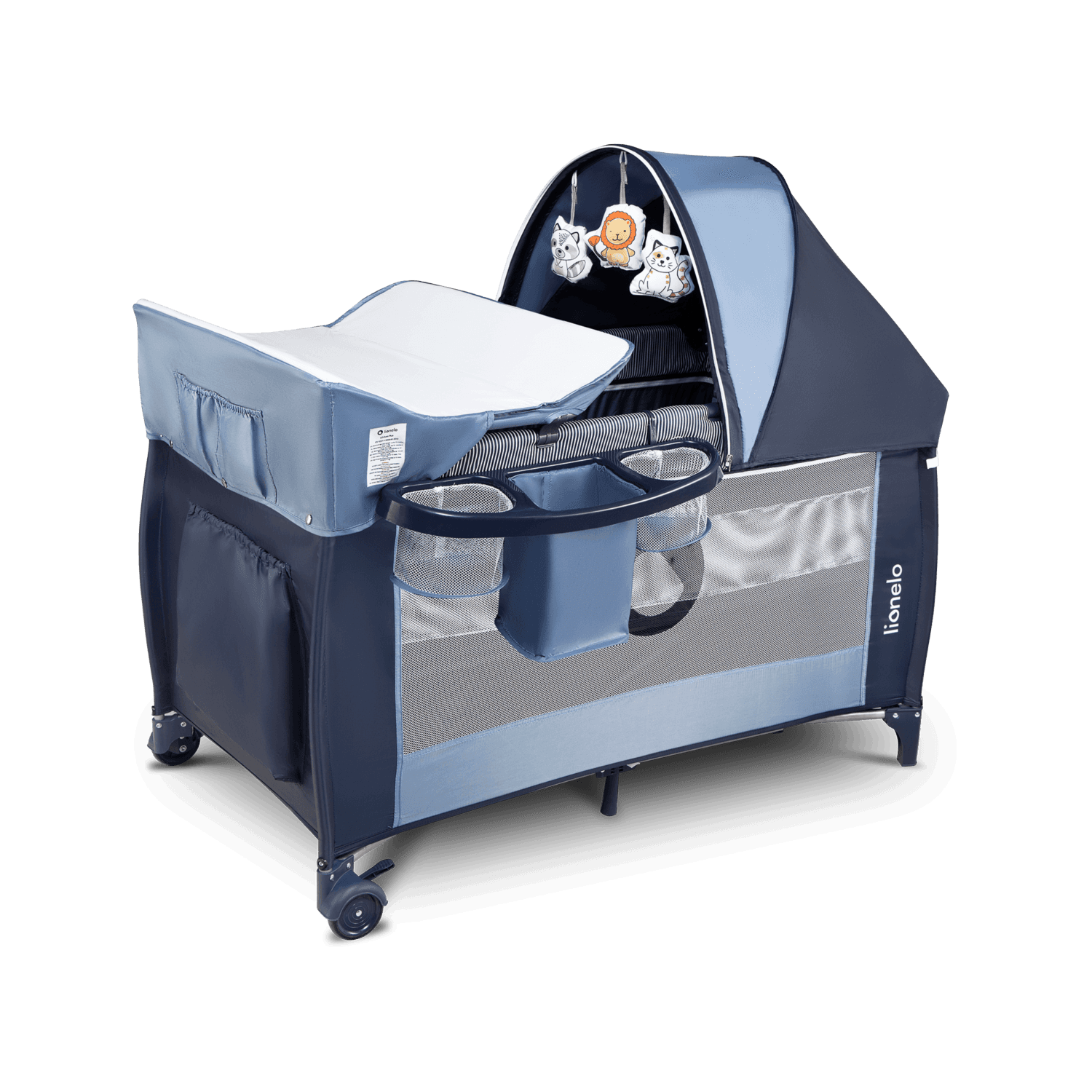 LIONELO Postýlka cestovní Sven Plus Blue Navy