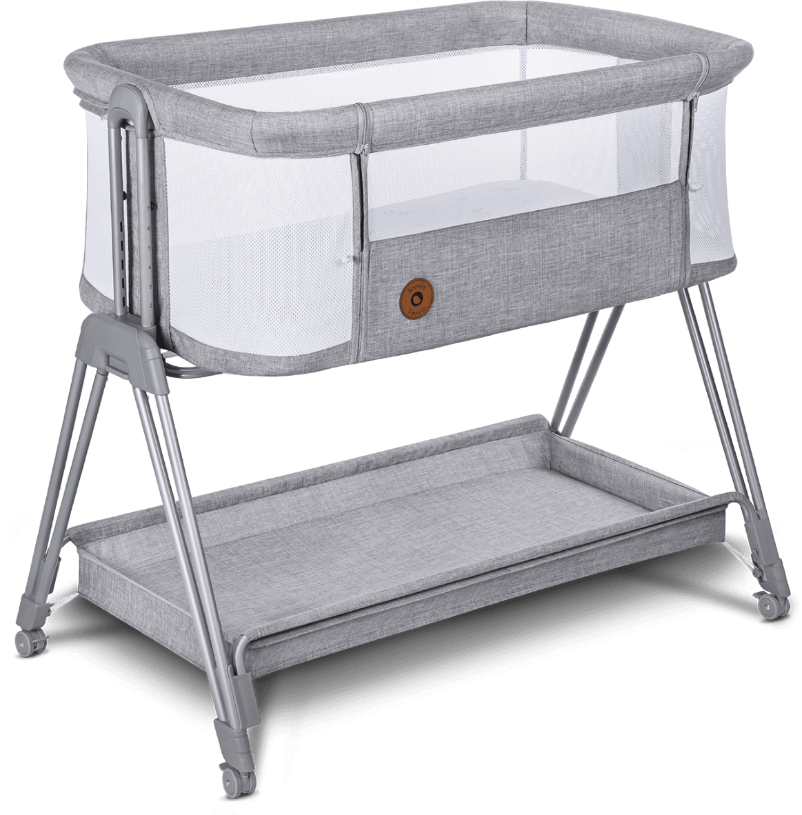 LIONELO Postýlka Luna 2v1 Grey Concrete