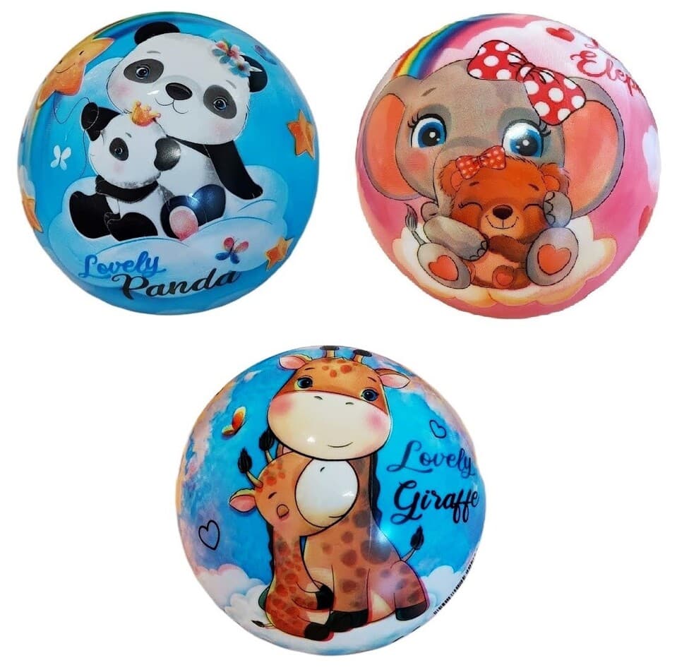 Lopta Lovely Panda-Elephant-Giraffe 14cm - panda