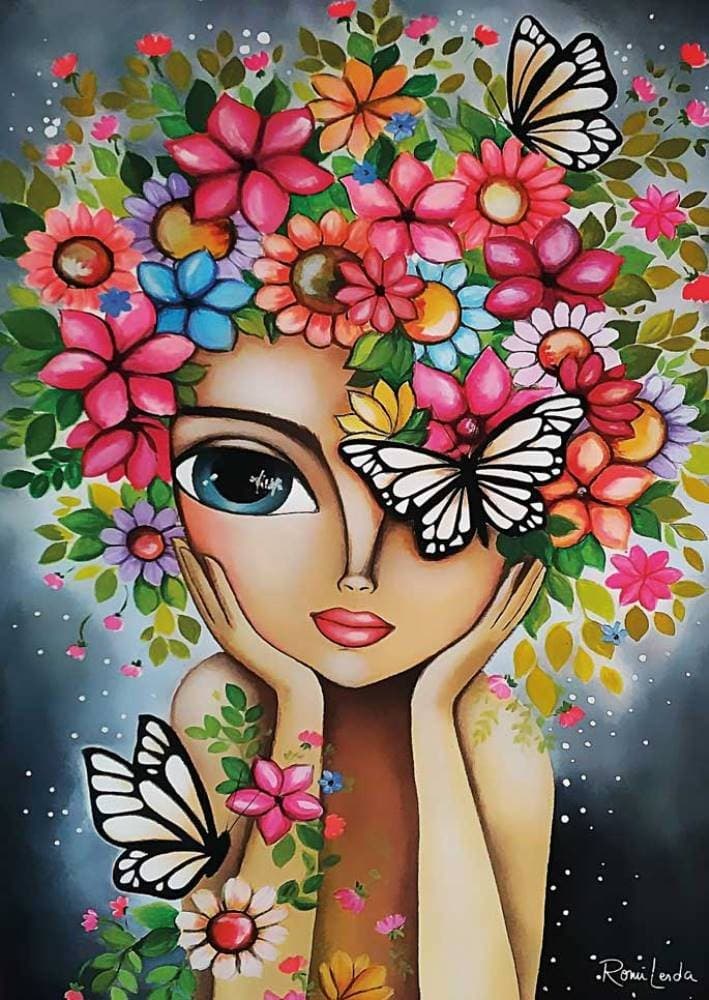 MAGNOLIA Puzzle Dívka s květinami 1000 dílků