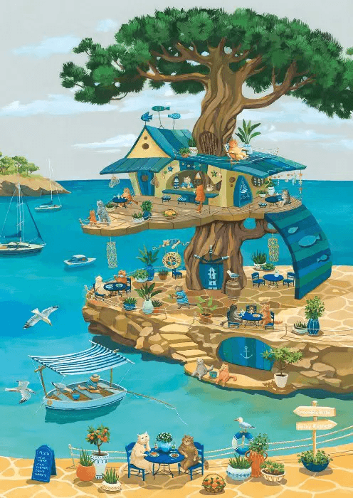 MAGNOLIA Puzzle Kočky na stromě 1000 dílků