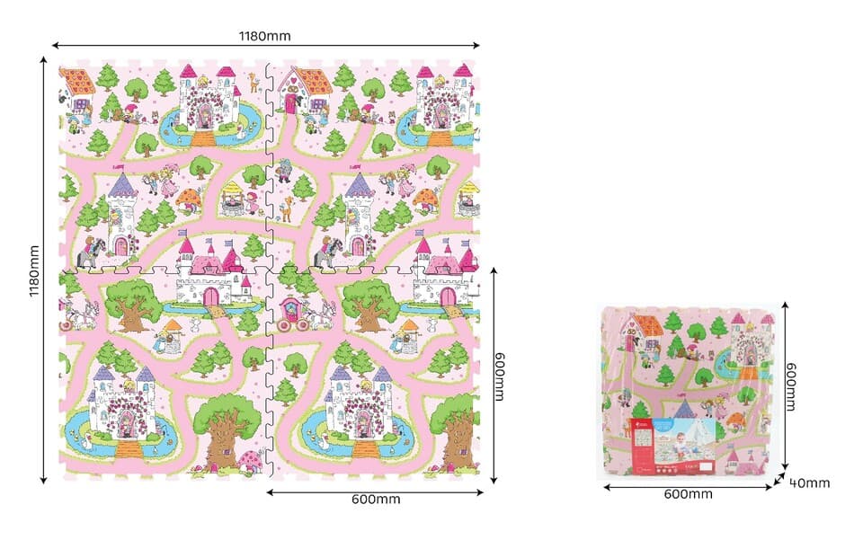 Mäkké puzzle bloky Princezná 60x60cm/4 kusy