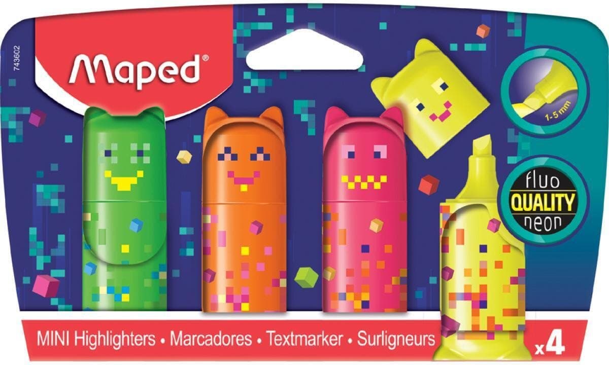 MAPED Zvýrazňovače Pixel Party Mini 4ks
