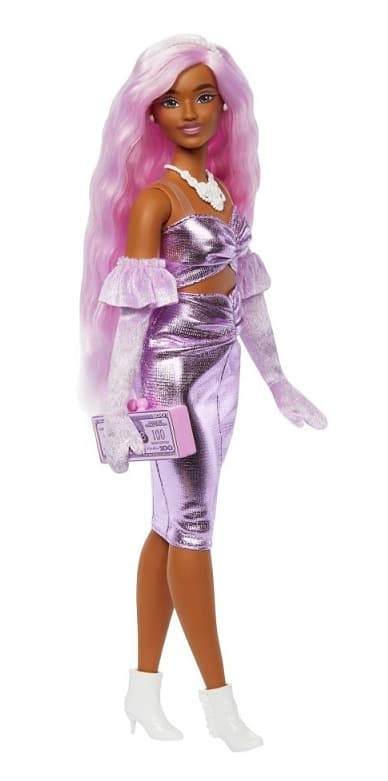 Mattel Barbie deluxe modelka lesklé ružové šaty