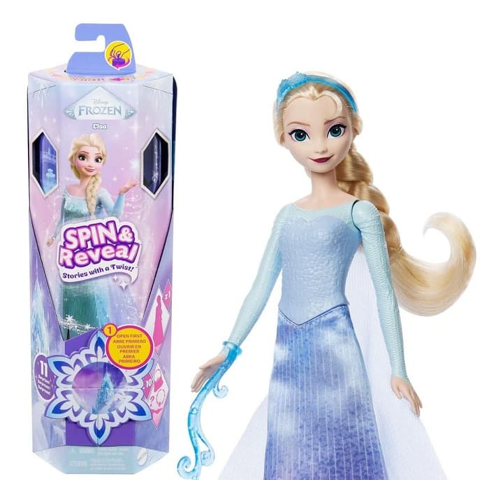 Mattel Disney Princess Spin & Reveal bábika Elsa