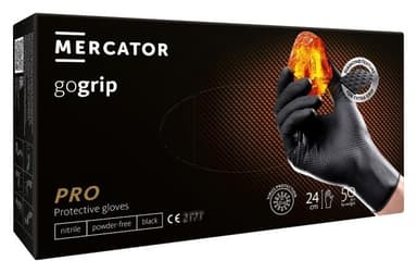 Mercator Nitrilové rukavice Gogrip M 50ks čierne
