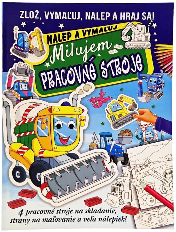 Milujem pracovné stroje-nalep a vymaľuj