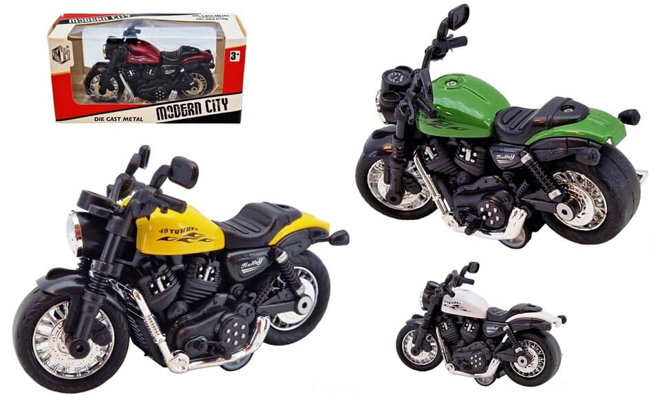 Motorka kovová 10cm - žltá