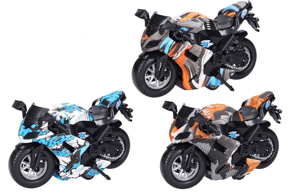 Motorka na spätné natiahnutie 16cm - modrá