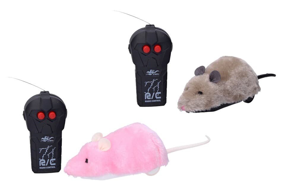 Myš RC na diaľkové ovládanie 23cm - biela