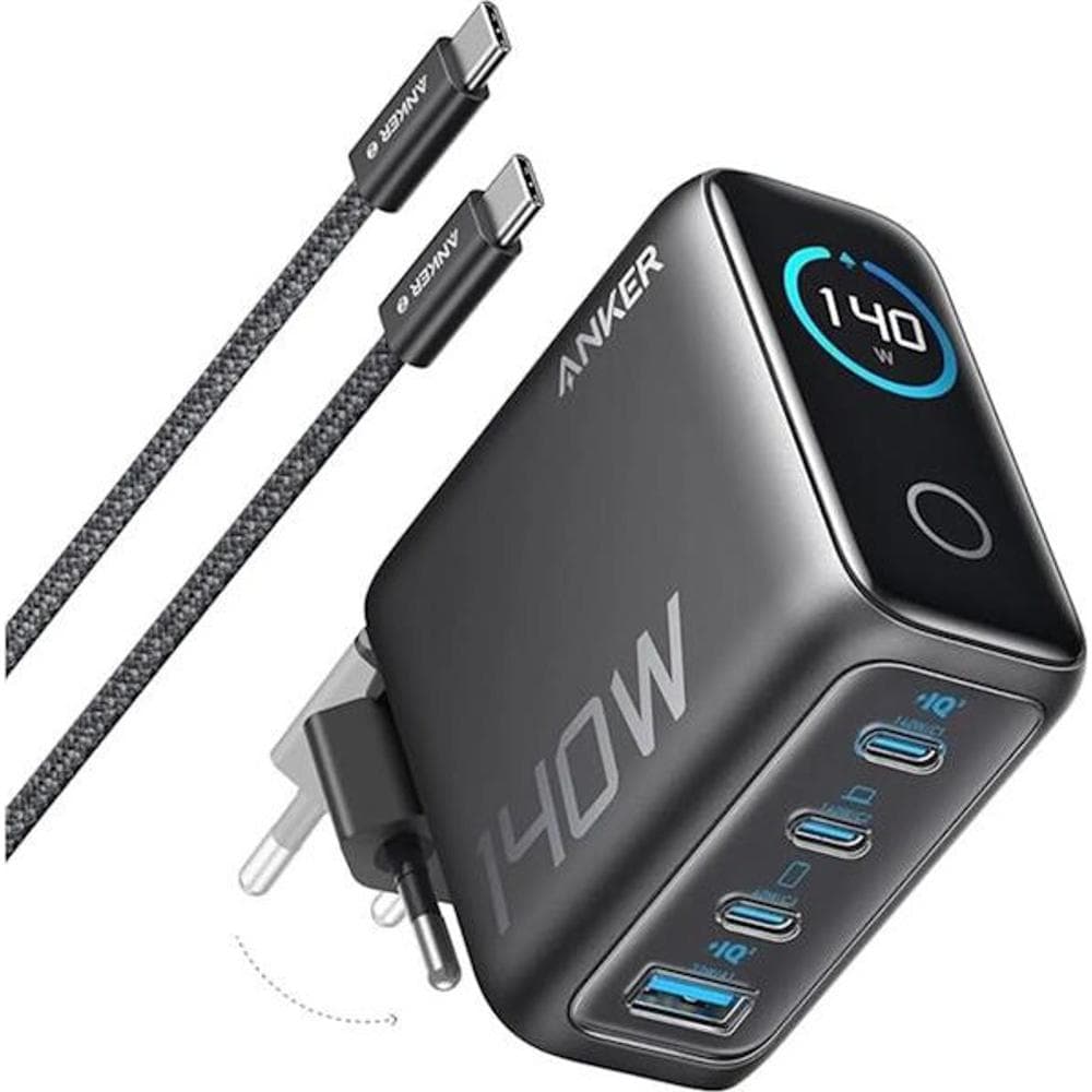 Nabíjačka 140W 3xUSB-C 1xUSB šedá ANKER