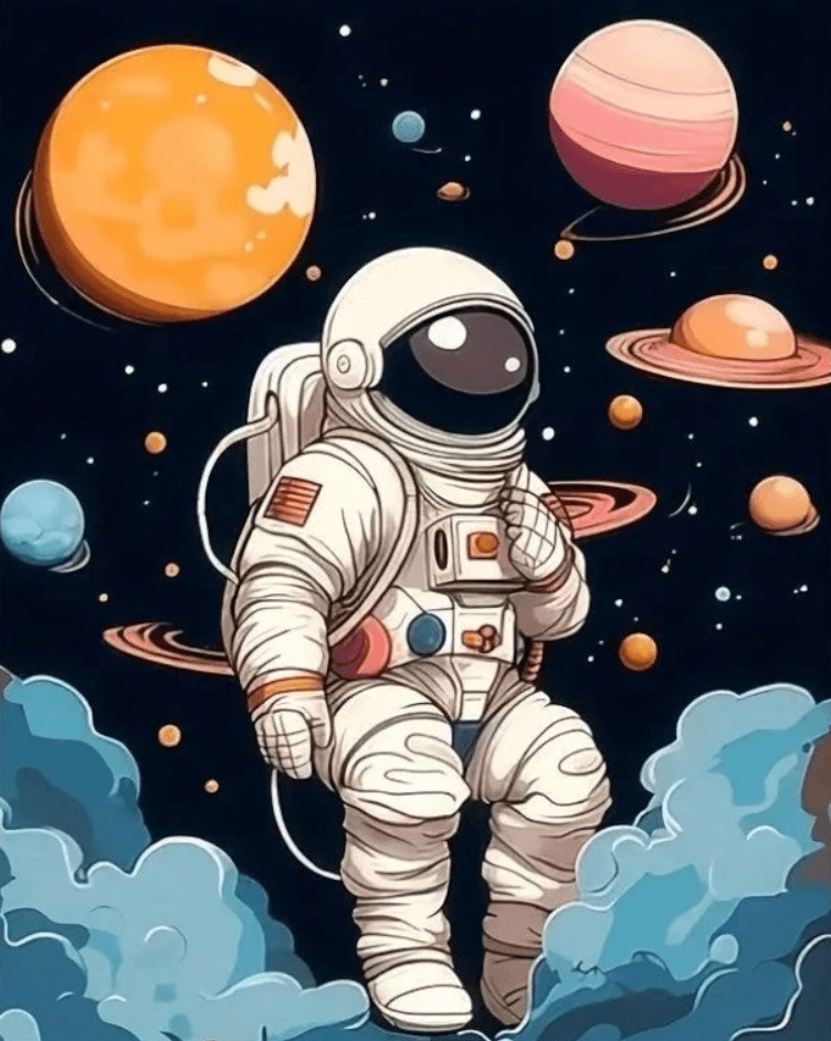 NORIMPEX Diamantové malování Astronaut 30x40cm