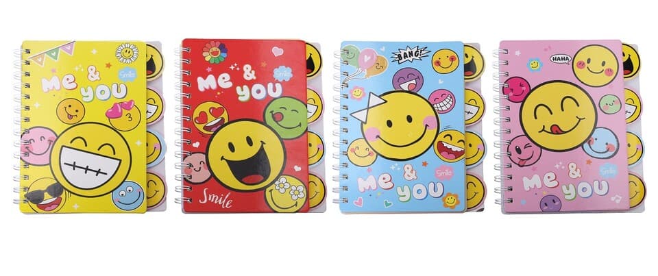 Notes s linajkami Smiley 60strán 15x19cm - modrá