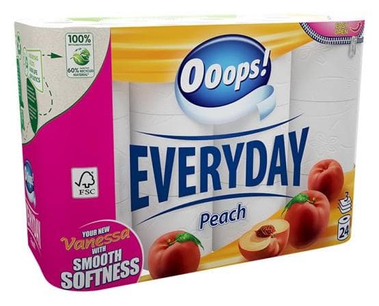 Ooops! Toaletný papier Everyday Peach 3vrstv./24 rol