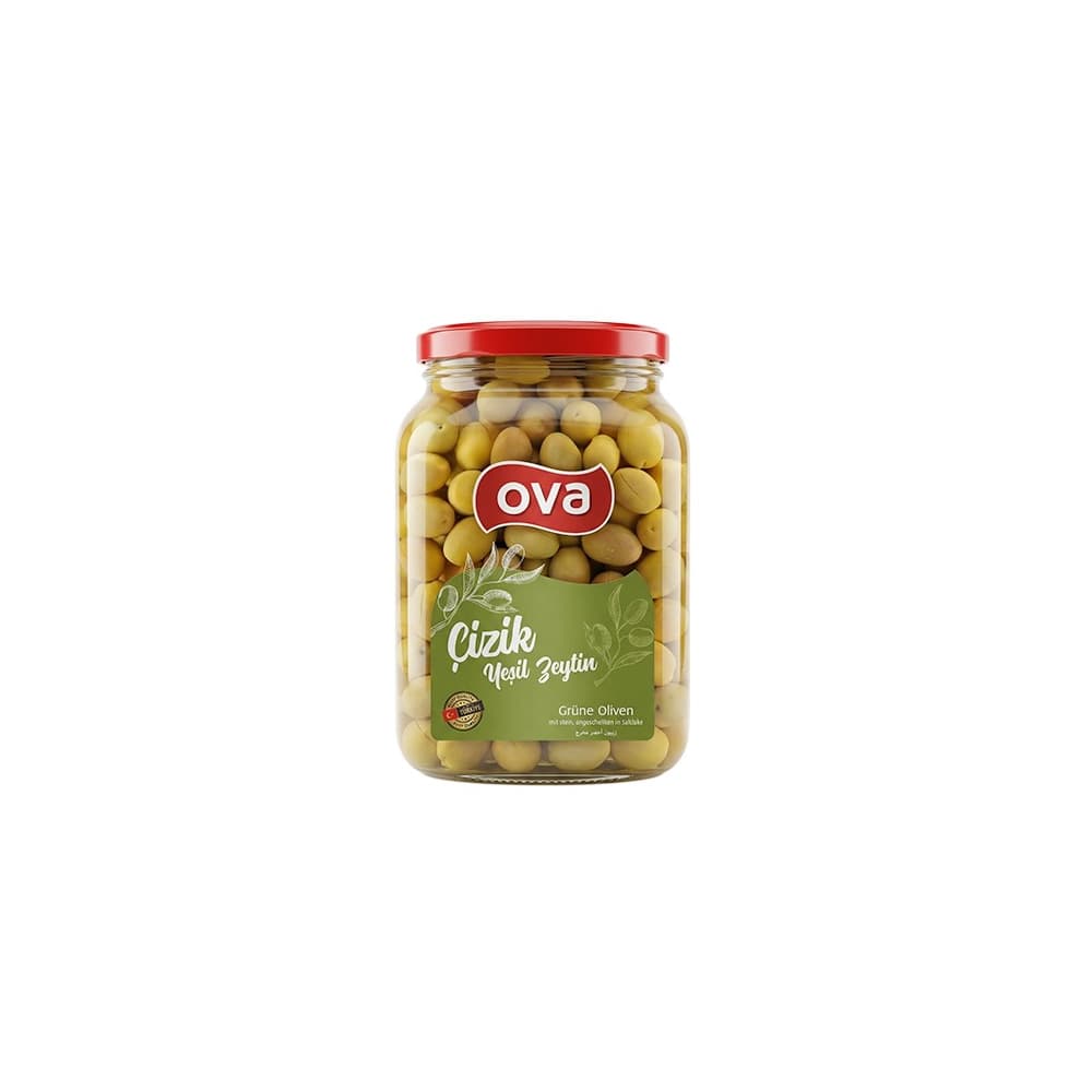 OVA Zelené olivy s kôstkou v slanom náleve  680g