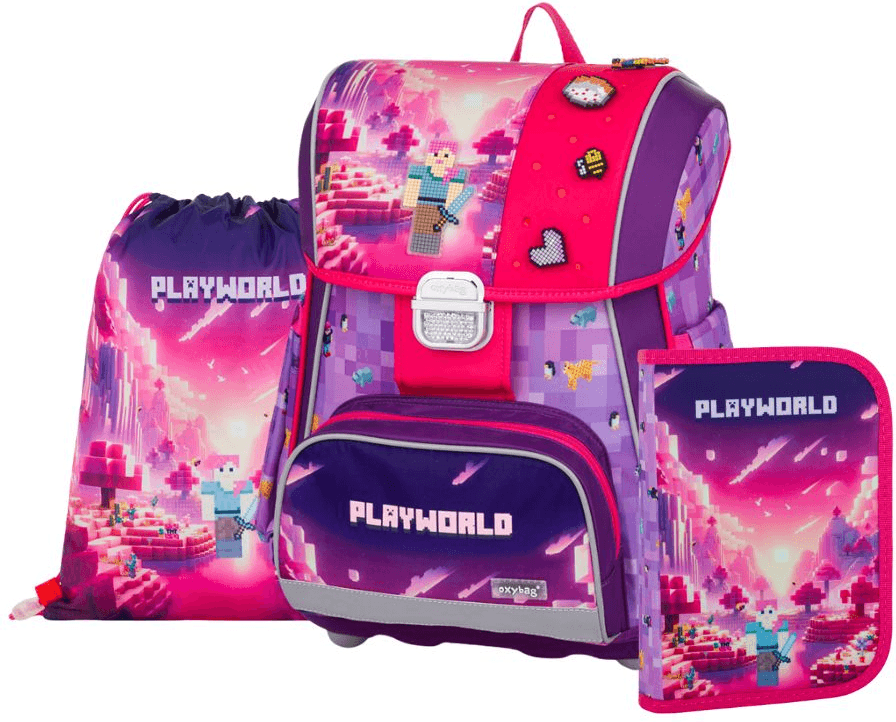 OXYBAG Školní set 3ks Premium Playworld Girl