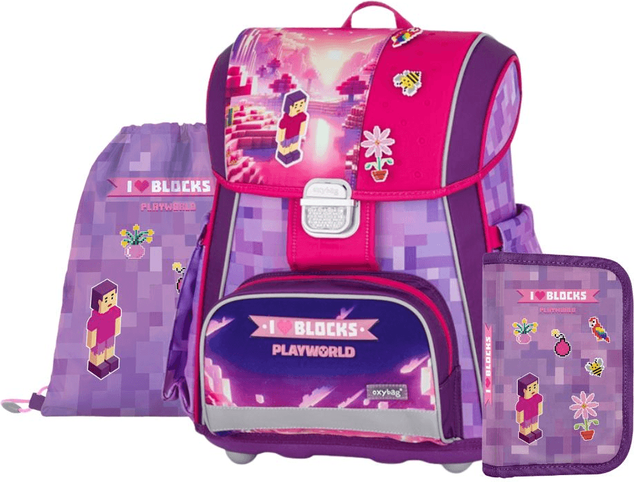 OXYBAG Školní set 3ks Premium Playworld Girl