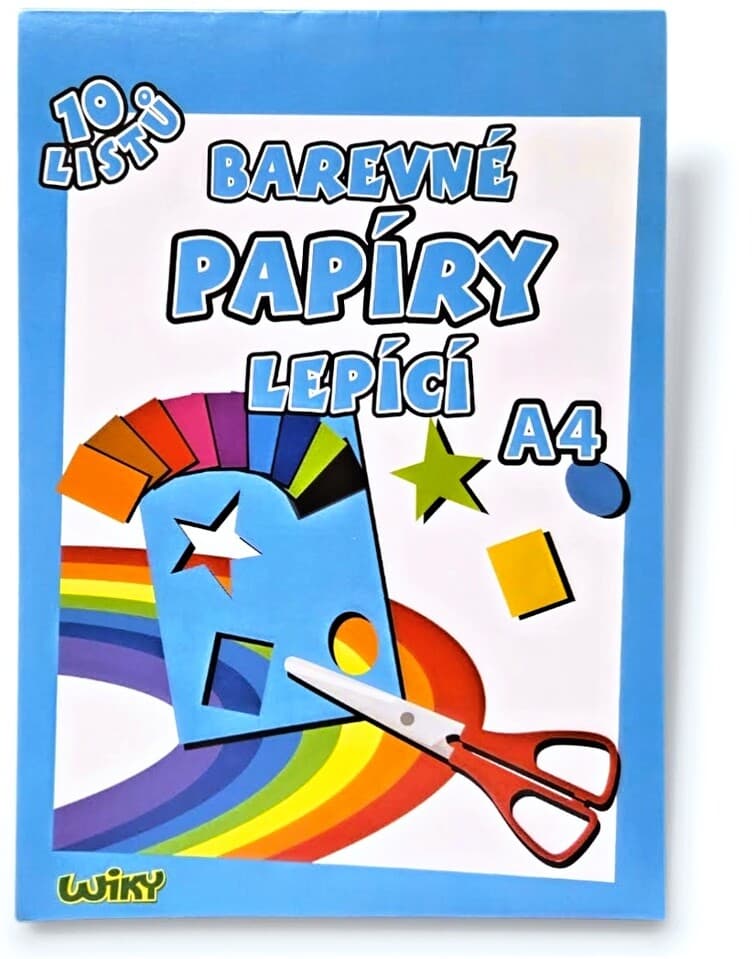 Papier farebný lepiaci A4, 10 listov