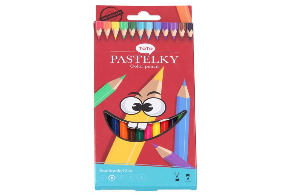 Pastelky farebné šesťhranné 12ks