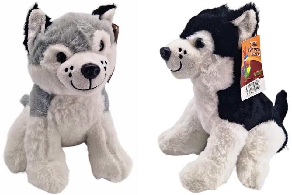 Pes Husky plyšový 25cm - náhodná