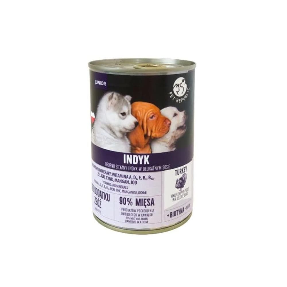 PET REPUBLIC konzerva pre junior psov Morka 400g
