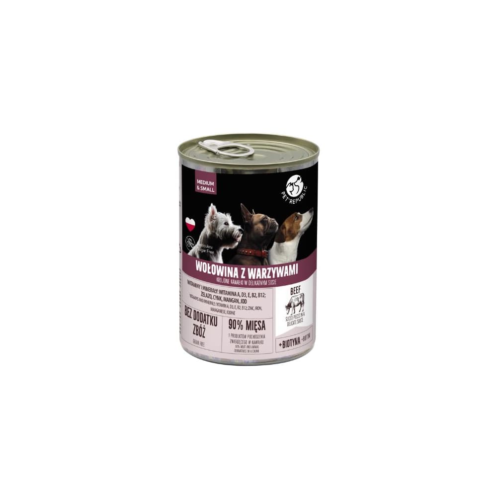 PET REPUBLIC konzerva pre psov Hovädzia 400g