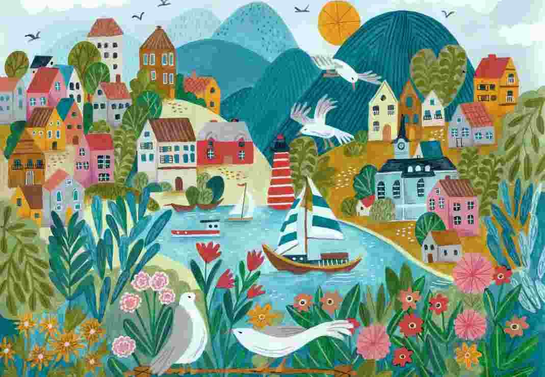 Pieces & Peace - Puzzle Coastal Village - 1000 dielov
