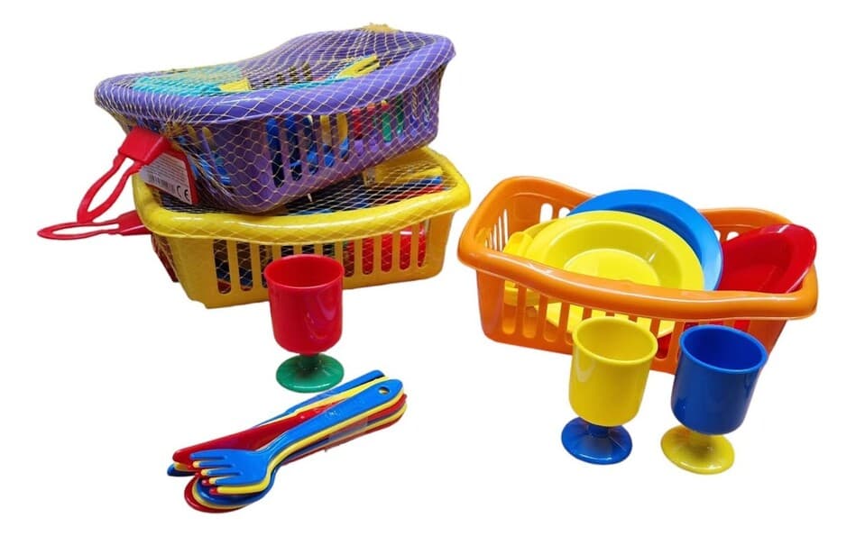 Piknik mini set v košíku 22cm - fialová