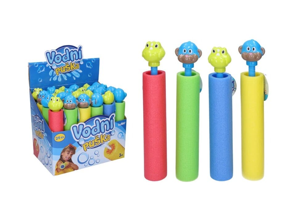 Pištoľ vodná EVA 26cm mix farieb - červená