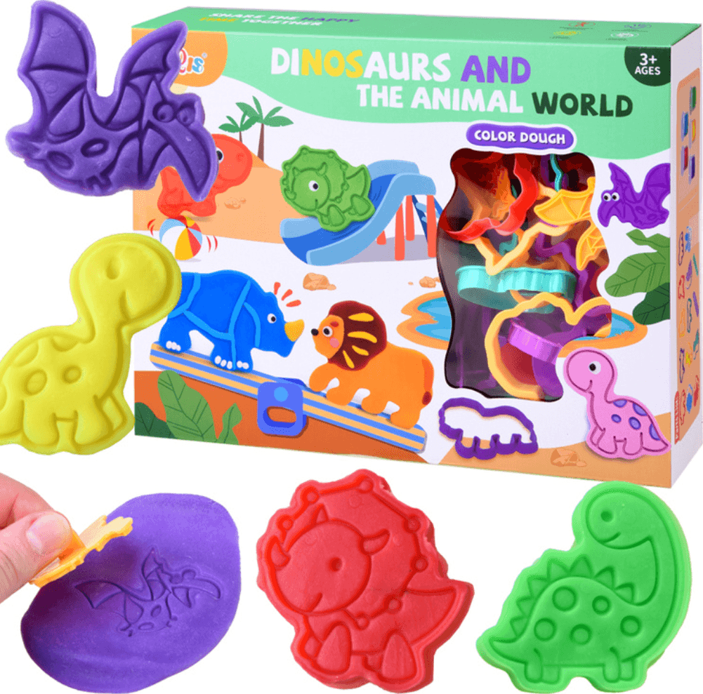 PIXINO Sada plastelíny a vykrajovátek Dinosauři