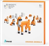 PIXIO Orange Animals magnetická stavebnice